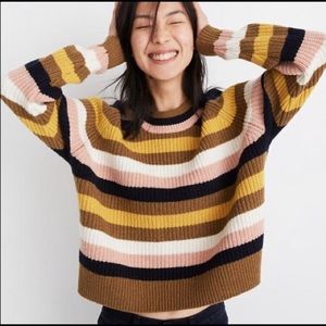 Madewell Tilden Striped Cropped Sweater